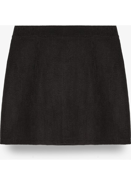 Bağcıklı Kadife Fitilli Mini Etek Siyah modelleri