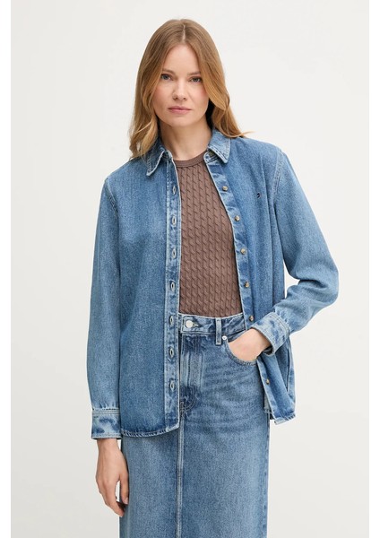 Th WW0WW47219 Dnm Lana Reg Kadın Gömlek