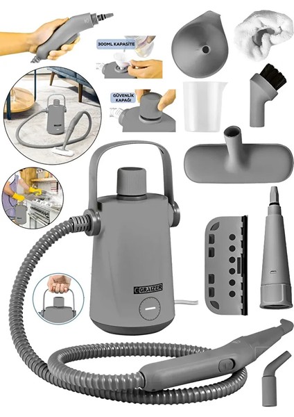 Easyfix Buharlı Temizleyici 100 ml Su Kapasitesi 1000 W Güçle Çok Amaçlı Kullanım fiyatları