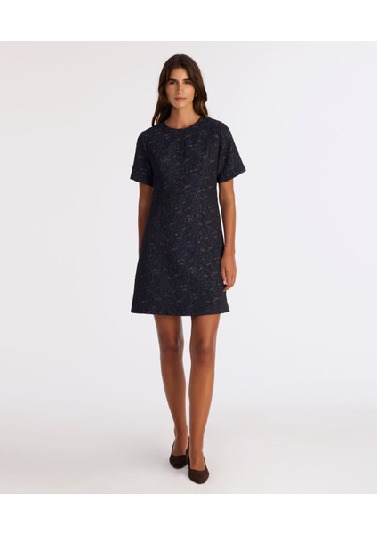 A Form Bisiklet Yaka Kısa Kol Elbise