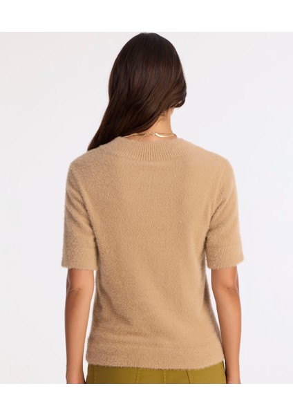 Regular Dik Yaka Kısa Kol Kazak fırsatları