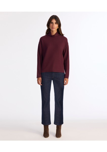 Geniş Balıkçı Yaka Uzun Kol Kazak