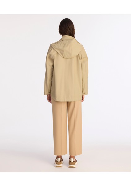 Loose Kapüşonlu Yaka Uzun Kol Yağmurluk fırsatları