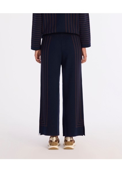 Çizgili Rakat Kalıp Triko Pantolon indirimleri