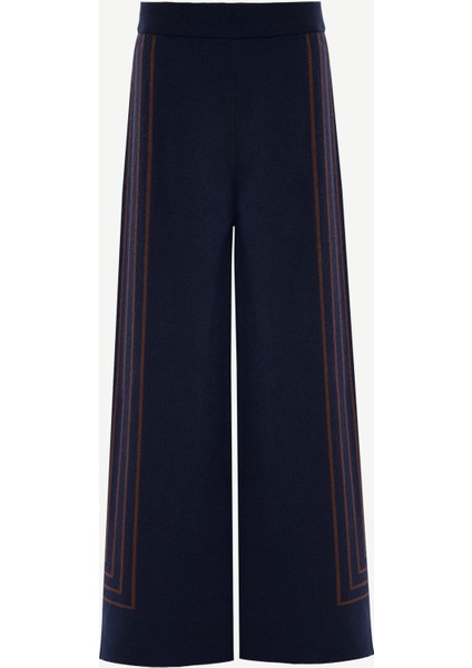 Çizgili Rakat Kalıp Triko Pantolon