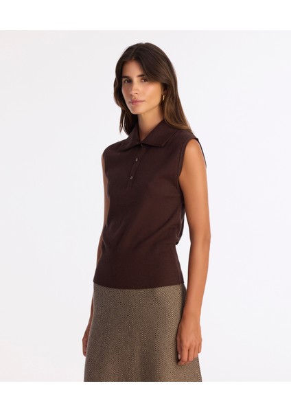 Regular Yarım Balıkçı Yaka Kolsuz Kazak modelleri