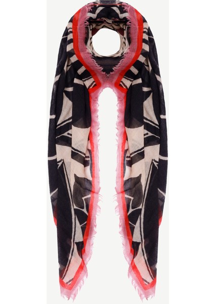 Çiçek Desenli Yün Şal