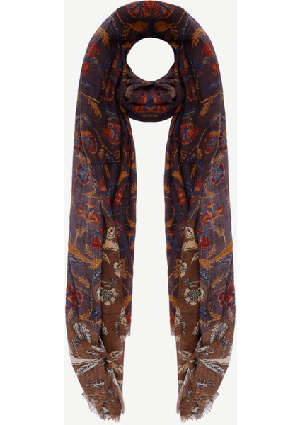 Etnik Desenli Yün Şal