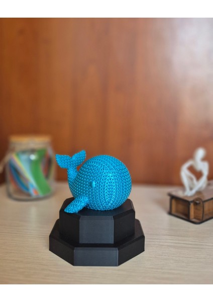 Sevimli Balina Biblo – Sevimli Dekoratif Obje, 3D Baskı Modern Tasarım, Çocuk Odası ve Masa Üstü