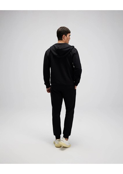 Fermuarlı Kapüşonlu Siyah Erkek Sweatshirt EM581 modelleri