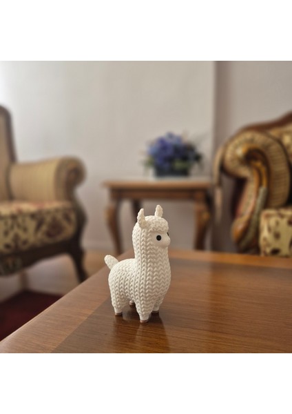 Beyaz Lama Biblo – Sevimli Dekoratif Obje, 3D Baskı Modern Tasarım, Çocuk Odası ve Masa Üstü fırsatları