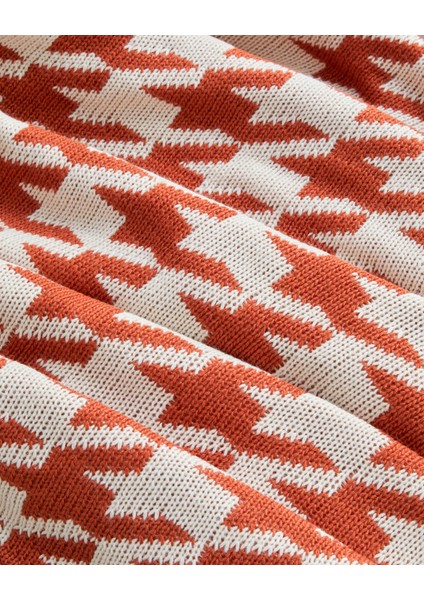 Houndstooth Koltuk Şalı 130X170 cm Turuncu modelleri
