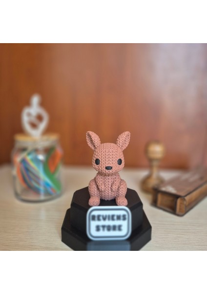 Sevimli Kanguru Biblo – Dekoratif Obje, 3D Baskı Modern Tasarım, Çocuk Odası ve Masa Üstü Aksesuarı