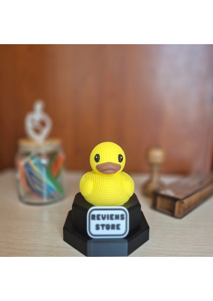 Sevimli Sarı Ördek Biblo – Sevimli Dekoratif Obje, 3D Baskı Modern Tasarım, Çocuk Odası ve Masa Üstü Aksesuarı