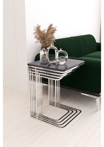 Eslem 4'lü Kare Zigon Gümüş Kaplama Antrasit Mdf fiyatları