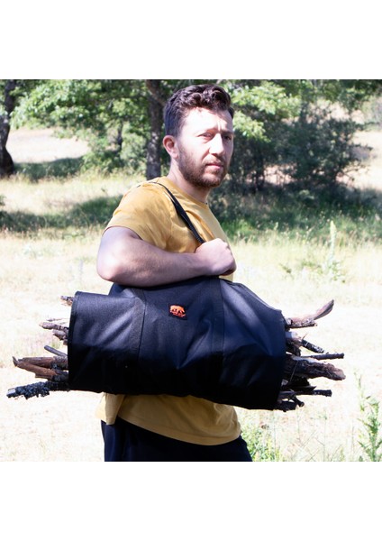 ® Woodie™ Siyah Su Geçirmez Oxford Odun Taşıma Çantası | Kamp ve Şömine Kullanımı Için fiyatları