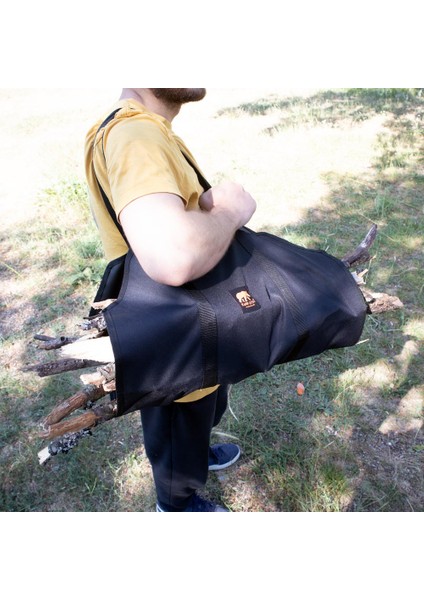 ® Woodie™ Siyah Su Geçirmez Oxford Odun Taşıma Çantası | Kamp ve Şömine Kullanımı Için indirimleri