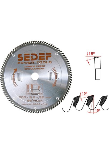 300X30-25-20X3.2X2.8 mm 96 Diş Alternatif Sık Diş Testere