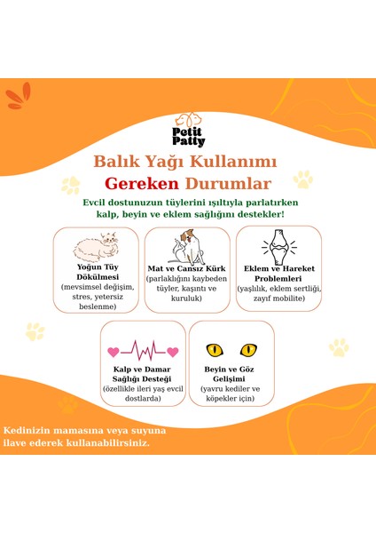 Petitpatty Fish Oil 200ML Kedi ve Köpekler Için Omega 3 ve 6 Içerikli Balık Yağı modelleri