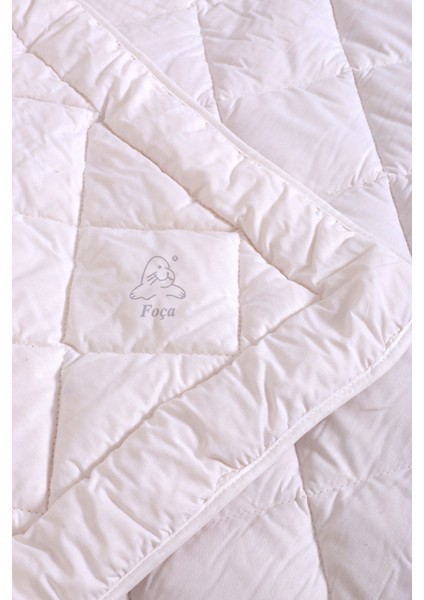 Tek Kişilik Yün Alez – Lastikli Pamuk Kumaş, Isı Dengeleyici ve Hijyenik, Kışın Sıcak Tutan, Beyaz