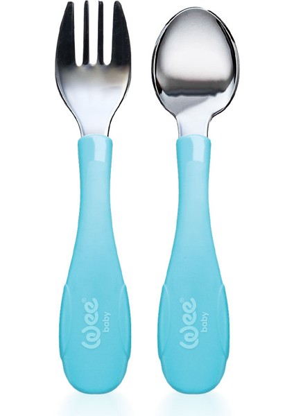 Paslanmaz Çelik Kaşık Çatal Seti Mavi