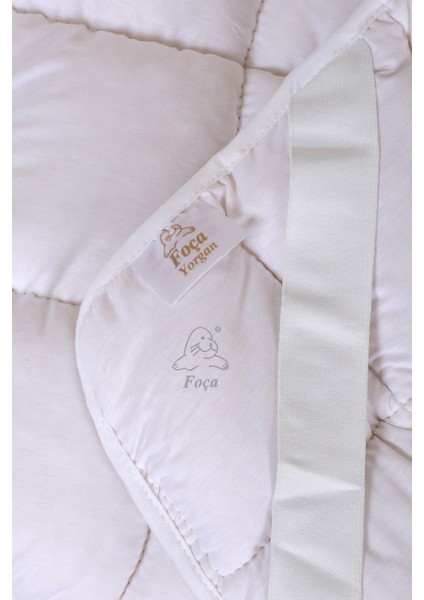 Tek Kişilik Yün Alez – Lastikli Pamuk Kumaş, Isı Dengeleyici ve Hijyenik, Kışın Sıcak Tutan, Beyaz