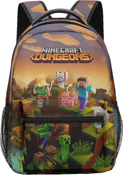 Büyük Kapasiteli Minecraft Öğrenci Okul Çantası (Yurt Dışından)