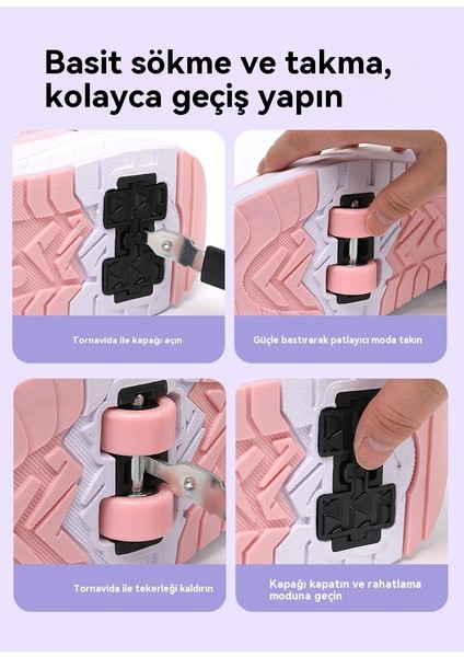 Kız Örgü Nefes Alabilir Paten Kız Öğrenci Dört Tekerlekli Spor Paten Kız Ayakkabıları (Yurt Dışından) modelleri