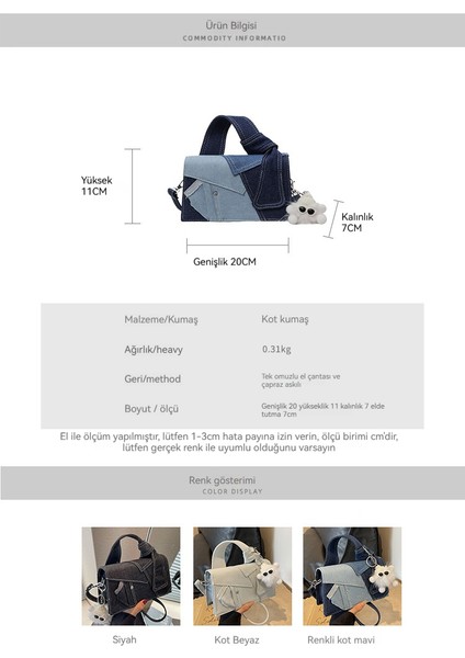 Minimalist Denim Vahşi Moda Tek Omuzlu Kadın Çantası (Yurt Dışından) fiyatları