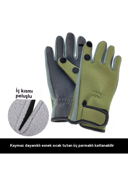 Açık Spor Sonbahar ve Kış Sıcak Bisiklet Sürme Kaymaz Balıkçılık Rüzgar Dayanıklı Eldiven-Kış Artı Kadife (Yurt Dışından)