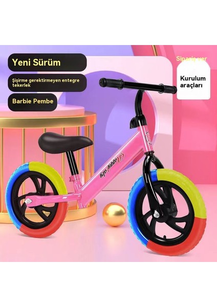 Yeni Çocuk Denge Bisikleti Pedalsız Scooter 2-6 Yaş Scooter 12 Inç (Yurt Dışından)