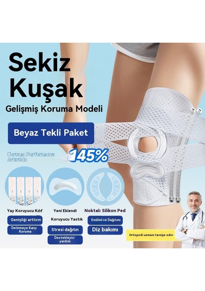 Menisküs Hafif Nefes Alma Diz Desteği Spor Yay Desteği Kaymaz Basınçlı Diz Desteği 1 Adet (Yurt Dışından)