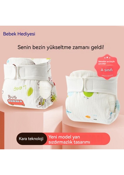 Bebek Yıkanabilir Pamuklu Gazlı Bez Bebek Bezi Yan Sızıntı Bebek Bezi PANTOLON2PCS Önleme (Yurt Dışından) fırsatları