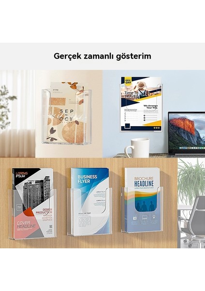Dosya Rafı Şeffaf Duvara Monte Broşür Depolama Rafı Broşür Rafı-A4 A5 (Yurt Dışından) modelleri