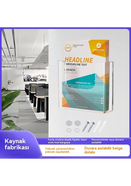 Dosya Rafı Şeffaf Duvara Monte Broşür Depolama Rafı Broşür Rafı-A4 A5 (Yurt Dışından) fırsatları