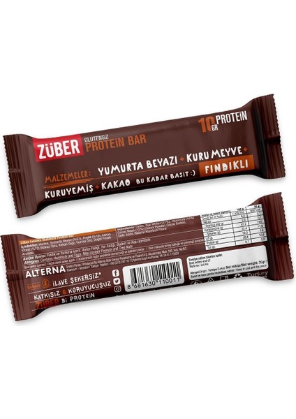 Fındıklı Protein Bar 40 gr x 12'li Paket – Yüksek Proteinli, Sağlıklı ve Tok Tutan Atıştırmalık