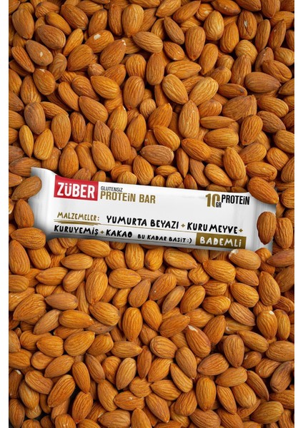 Bademli Protein Bar 35 g x 12'li Paket – Yüksek Proteinli, Sağlıklı ve Tok Tutan Atıştırmalık
