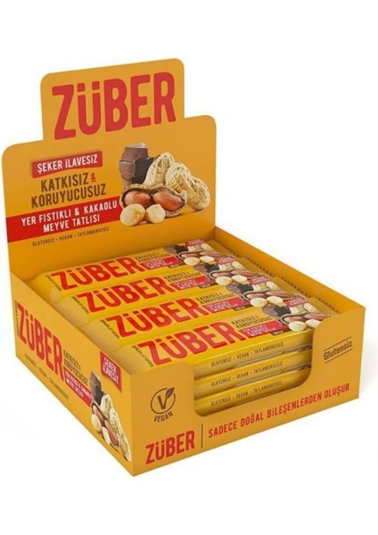 Yer Fıstıklı ve Kakaolu Meyve Bar 40gr X 12 Adet