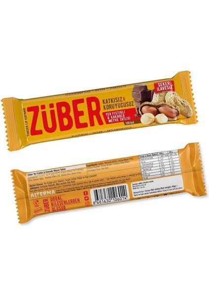 Yer Fıstıklı ve Kakaolu Meyve Bar 40gr X 12 Adet