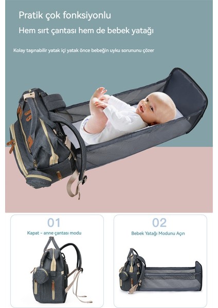 Moda Anne Çıkma Kolaylık Çantası Büyük Kapasiteli Anne Bebek Paketi Çocuk Bezi Çanta (Yurt Dışından) indirimleri