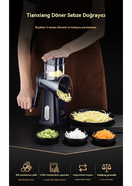 Çok Fonksiyonlu Sebze Kesme El-Krank Tamburu (Yurt Dışından) fırsatları