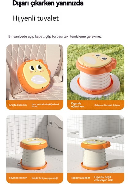 Çocuk Taşınabilir Katlanabilir Küçük Tuvalet Erkek ve Kadın Bebek Seyahat Araba Tuvaleti (Yurt Dışından) fiyatları