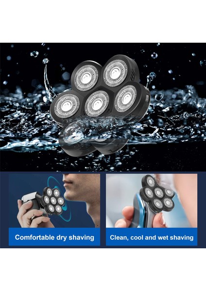 7d Elektrikli Tıraş Makinesi Yedek Kafaları 7 Kafaları Kafa Tıraş Makinesi Kel Tıraş Makinesi Sakal Elektrikli Tıraş Makinesi Kafası Erkekler Için (Renkli) (Yurt Dışından) fırsatları