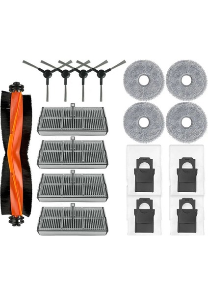 X30 Pro Robotlu Süpürge Ana Yan Fırça Hepa Filtre Paspas Bezi Toz Torbası Yedek Yedek Parça (Yurt Dışından)