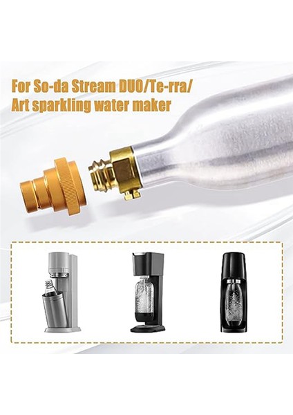 Terra/art//duo Makinesi Soda Adaptörü TR21-4 Dişli Valf Dolum 2 Takım (Altın) (Yurt Dışından) fiyatları