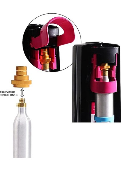 Terra/art//duo Makinesi Soda Adaptörü TR21-4 Dişli Valf Dolum 2 Takım (Altın) (Yurt Dışından) modelleri