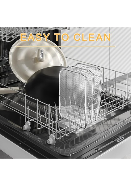 Sıcak Hava Fritözü Izgaraları, 3 Katlı Istife Edilebilir Hava Fritözü Rafı, 304 Paslanmaz Çelik, Fırın Için, Hava Fritözü Aksesuarları, Dikdörtgen (Yurt Dışından) fırsatları