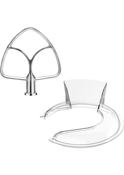 Kitchenaid 4,5-5 Qt Mikser Kabı Için Dökme Kalkanı ve Kitchenaid Mikser Aparatları Için Karıştırma Küreği (Yurt Dışından)