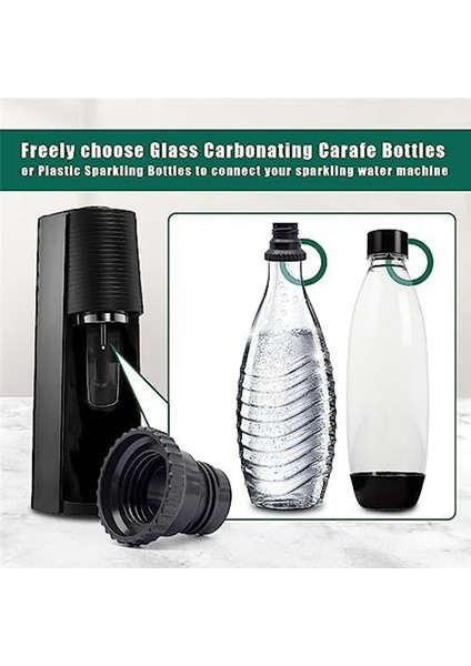 Soda Suyu Için Co2 Hızlı Bağlantı Adaptörü, Hızlı Bağlantılı Cam Soda Şişesi Için Terra Soda Buhar Makinesi ile Uyumlu (Yurt Dışından) modelleri