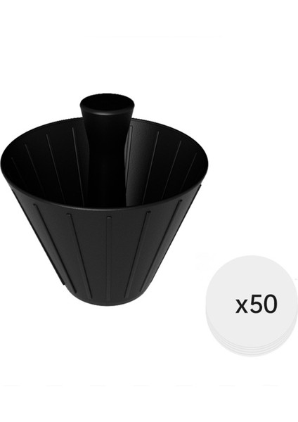 Origami Koni Tasarım Kahve Filtresi Kupası Yeniden Kullanılabilir El Yapımı Kahve Damlatıcı Süzgeci 155 mm Filtre Kağıdı Siyah (Yurt Dışından)